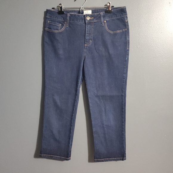 St Johns Bay Crop Womens Jeans Dark Wash Size 8 - Picture 1 of 6